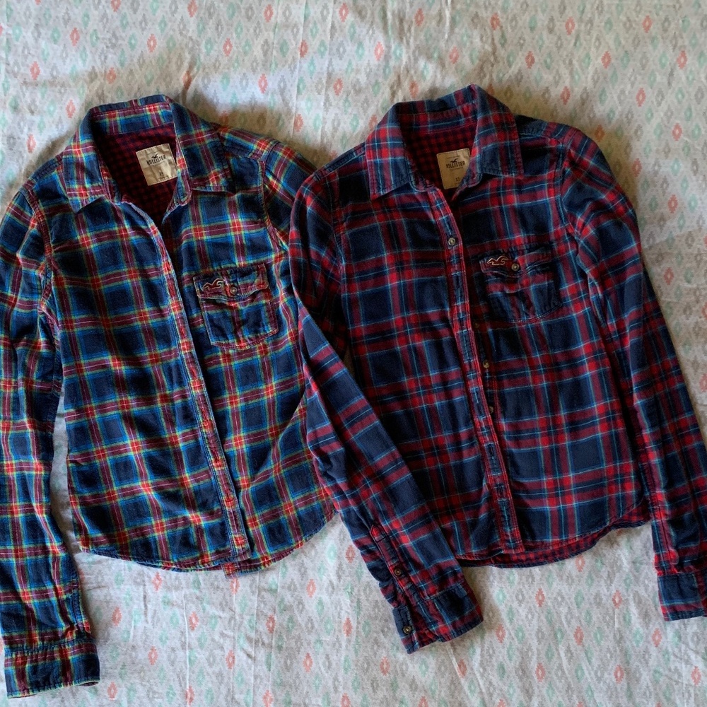 Hollister plaid flannel shirts